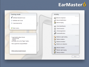 EarMaster 6 Welcome screen